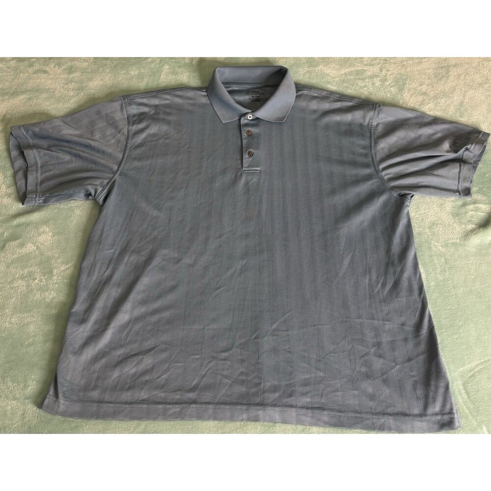 PGA Tour Mens Polo Extra Large Blue Short Sleeve Golf Casual